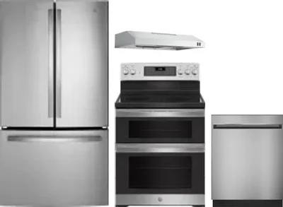 4 Piece Package Includes Refrigerator, Range, Hood And Dishwasher