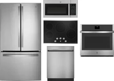 5 Piece Package Includes Refrigerator, Cooktop, Wall Oven, Microwave And Dishwasher
