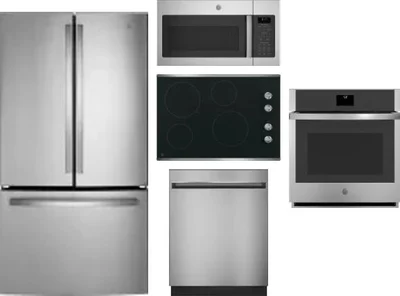 5 Piece Package Includes Refrigerator, Cooktop, Wall Oven, Microwave And Dishwasher