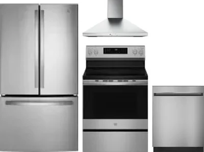4 Piece Package Includes Refrigerator, Range, Hood And Dishwasher