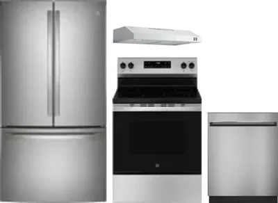 4 Piece Package Includes Refrigerator, Range, Hood And Dishwasher