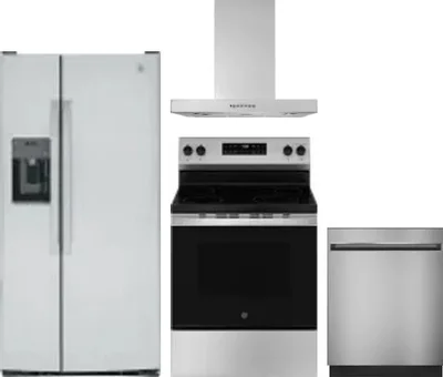 4 Piece Package Includes Refrigerator, Range, Hood And Dishwasher