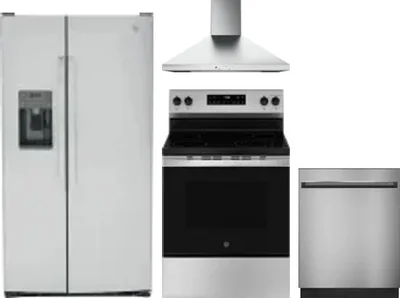 4 Piece Package Includes Refrigerator, Range, Hood And Dishwasher