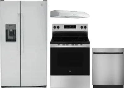 4 Piece Package Includes Refrigerator, Range, Hood And Dishwasher