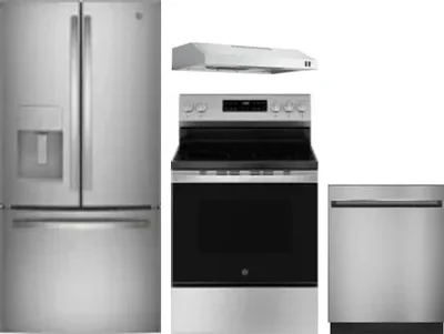 4 Piece Package Includes Refrigerator, Range, Hood And Dishwasher
