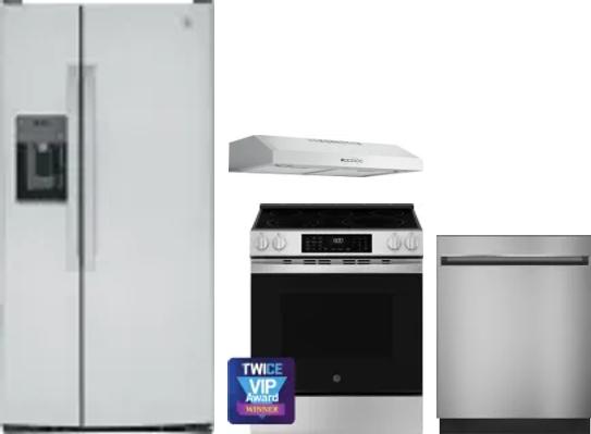 4 Piece Package Includes Refrigerator, Range, Hood And Dishwasher