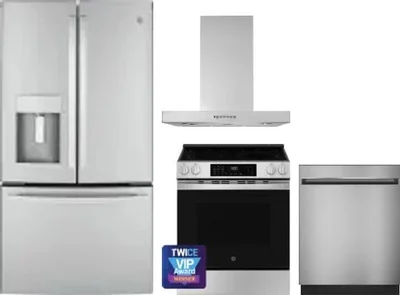 4 Piece Package Includes Refrigerator, Range, Hood And Dishwasher