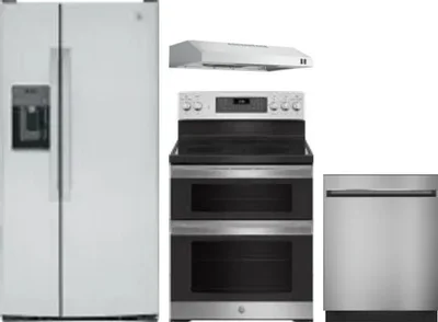 4 Piece Package Includes Refrigerator, Range, Hood And Dishwasher