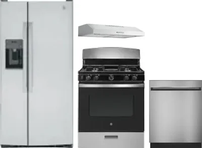 4 Piece Package Includes Refrigerator, Range, Hood And Dishwasher