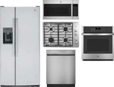 5 Piece Package Includes Refrigerator, Cooktop, Wall Oven, Microwave And Dishwasher