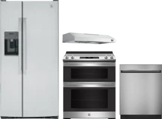 4 Piece Package Includes Refrigerator, Range, Hood And Dishwasher