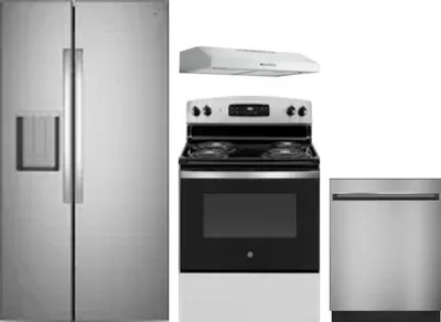 4 Piece Package Includes Refrigerator, Range, Hood And Dishwasher