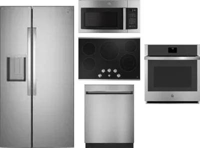 5 Piece Package Includes Refrigerator, Cooktop, Wall Oven, Microwave And Dishwasher