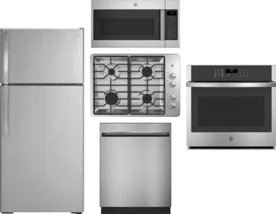 5 Piece Package Includes Refrigerator, Cooktop, Wall Oven, Microwave And Dishwasher