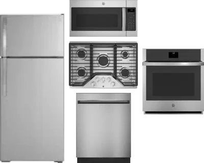 5 Piece Package Includes Refrigerator, Cooktop, Wall Oven, Microwave And Dishwasher