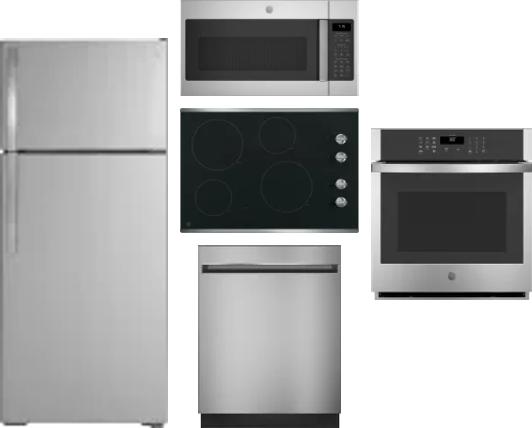 5 Piece Package Includes Refrigerator, Cooktop, Wall Oven, Microwave And Dishwasher