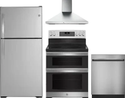 4 Piece Package Includes Refrigerator, Range, Hood And Dishwasher