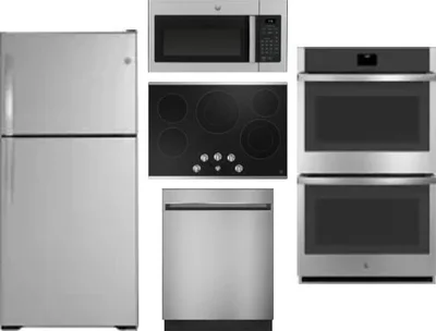 5 Piece Package Includes Refrigerator, Cooktop, Wall Oven, Microwave And Dishwasher