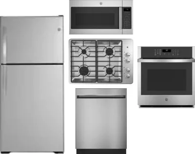 5 Piece Package Includes Refrigerator, Cooktop, Wall Oven, Microwave And Dishwasher
