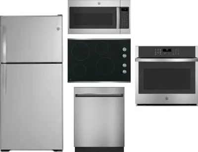 5 Piece Package Includes Refrigerator, Cooktop, Wall Oven, Microwave And Dishwasher