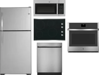 5 Piece Package Includes Refrigerator, Cooktop, Wall Oven, Microwave And Dishwasher