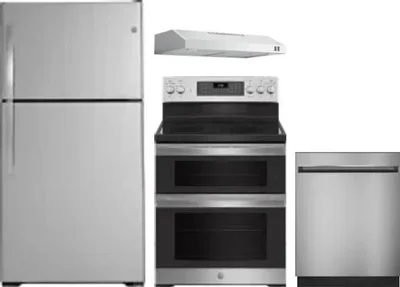 4 Piece Package Includes Refrigerator, Range, Hood And Dishwasher