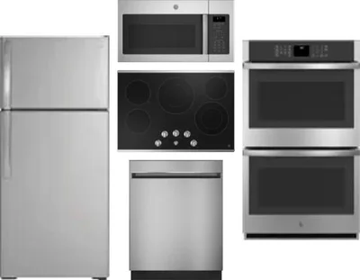 5 Piece Package Includes Refrigerator, Cooktop, Wall Oven, Microwave And Dishwasher