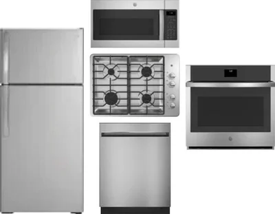 5 Piece Package Includes Refrigerator, Cooktop, Wall Oven, Microwave And Dishwasher