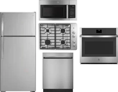 5 Piece Package Includes Refrigerator, Cooktop, Wall Oven, Microwave And Dishwasher
