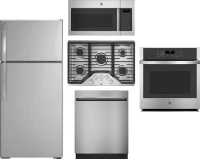 5 Piece Package Includes Refrigerator, Cooktop, Wall Oven, Microwave And Dishwasher