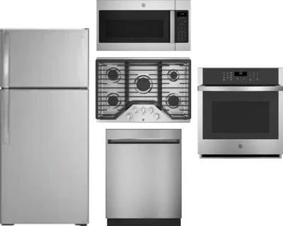 5 Piece Package Includes Refrigerator, Cooktop, Wall Oven, Microwave And Dishwasher