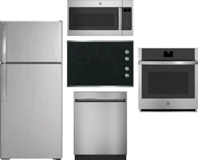 5 Piece Package Includes Refrigerator, Cooktop, Wall Oven, Microwave And Dishwasher