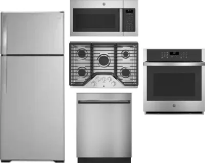 5 Piece Package Includes Refrigerator, Cooktop, Wall Oven, Microwave And Dishwasher