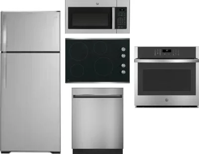 5 Piece Package Includes Refrigerator, Cooktop, Wall Oven, Microwave And Dishwasher