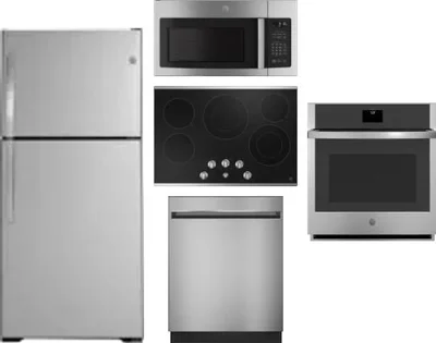 5 Piece Package Includes Refrigerator, Cooktop, Wall Oven, Microwave And Dishwasher