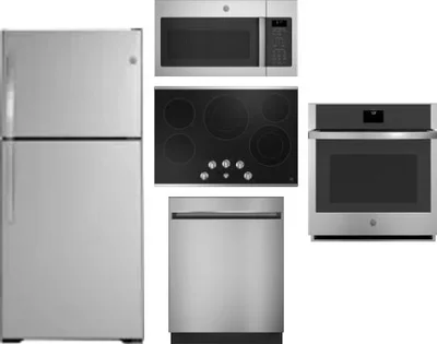5 Piece Package Includes Refrigerator, Cooktop, Wall Oven, Microwave And Dishwasher