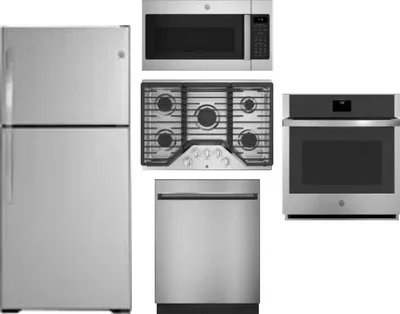 5 Piece Package Includes Refrigerator, Cooktop, Wall Oven, Microwave And Dishwasher