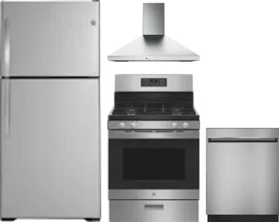 4 Piece Package Includes Refrigerator, Range, Hood And Dishwasher