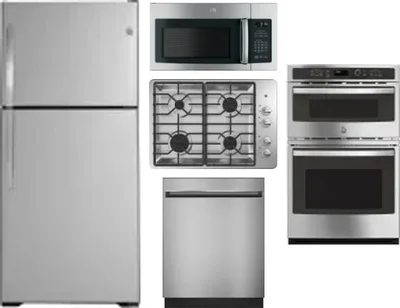 5 Piece Package Includes Refrigerator, Cooktop, Wall Oven, Microwave And Dishwasher