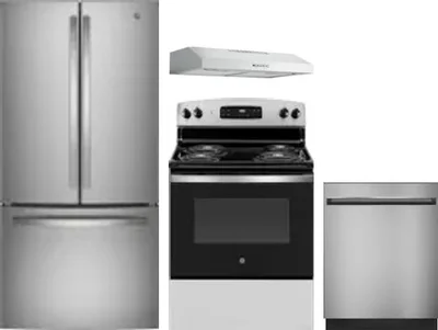 4 Piece Package Includes Refrigerator, Range, Hood And Dishwasher
