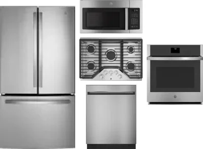 5 Piece Package Includes Refrigerator, Cooktop, Wall Oven, Microwave And Dishwasher