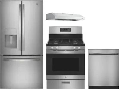 4 Piece Package Includes Refrigerator, Range, Hood And Dishwasher