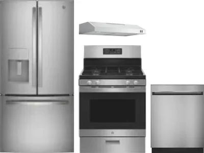 4 Piece Package Includes Refrigerator, Range, Hood And Dishwasher