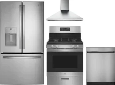 4 Piece Package Includes Refrigerator, Range, Hood And Dishwasher
