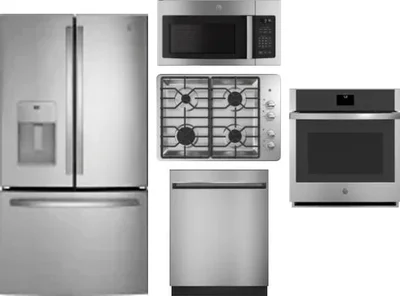 5 Piece Package Includes Refrigerator, Cooktop, Wall Oven, Microwave And Dishwasher