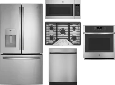 5 Piece Package Includes Refrigerator, Cooktop, Wall Oven, Microwave And Dishwasher