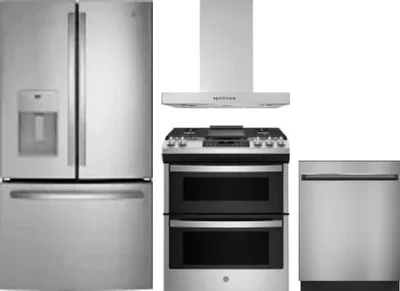 4 Piece Package Includes Refrigerator, Range, Hood And Dishwasher