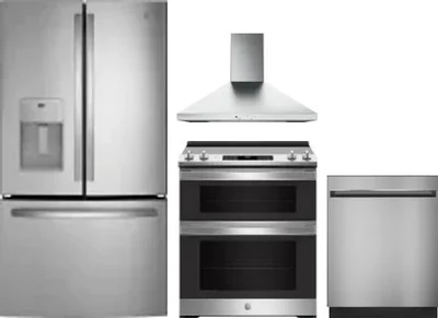 4 Piece Package Includes Refrigerator, Range, Hood And Dishwasher