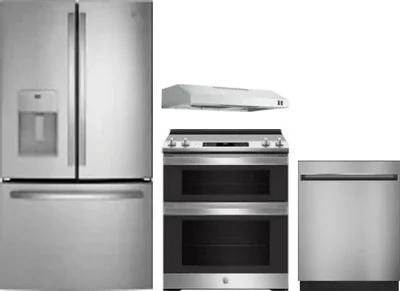 4 Piece Package Includes Refrigerator, Range, Hood And Dishwasher