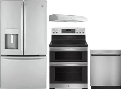 4 Piece Package Includes Refrigerator, Range, Hood And Dishwasher